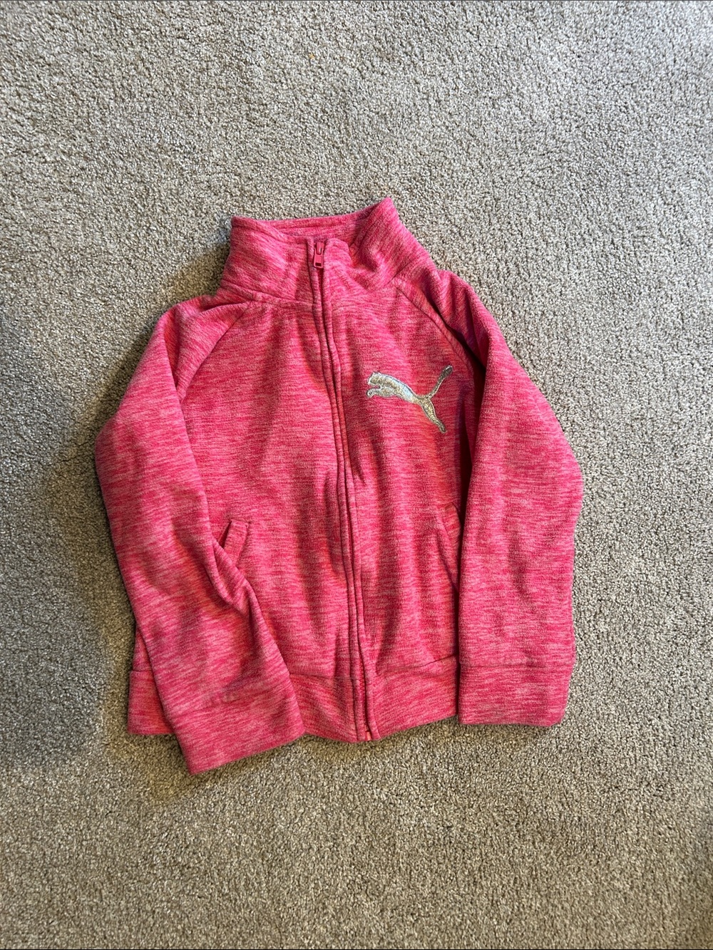 Puma Kids Pink Heather Full-Zip Hoodie